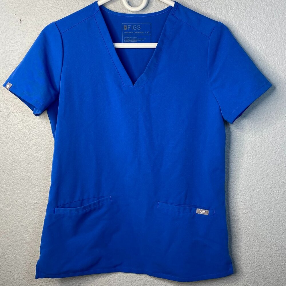 FIGS Short Sleeve Scrub Top Royal Blue